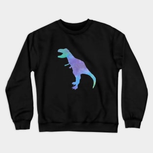 watercolor t-rex dinosaur - blue, purple, and green Crewneck Sweatshirt